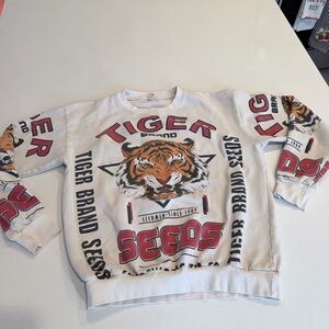 Tiger Brand Seeds off White Graphic Sweatshirt